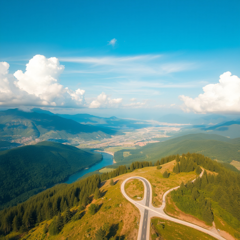 Travel scenery drone shot